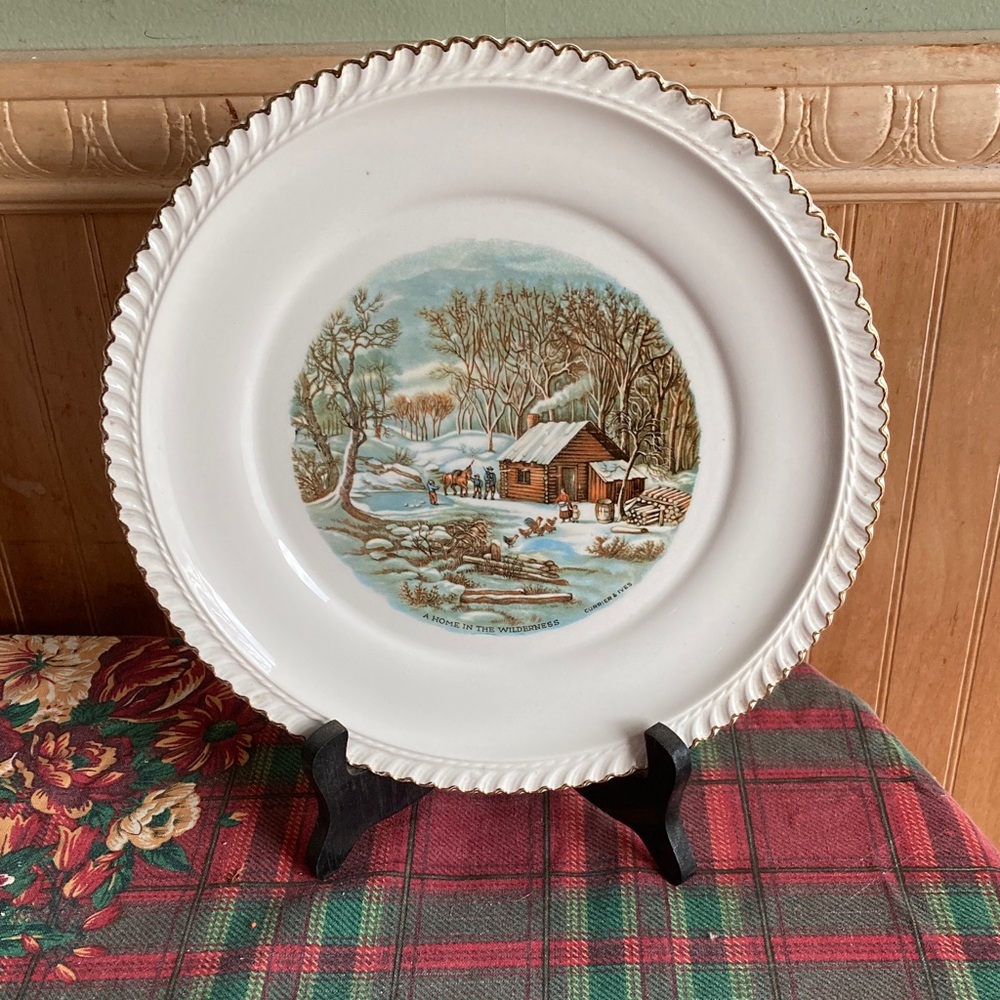 Currier and Ives Winter Scene Decorative Plate